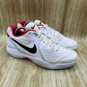 Nike Air Zoom Resistance Mens 9.5 White Black Red Tennis Shoes Sneakers Athletic